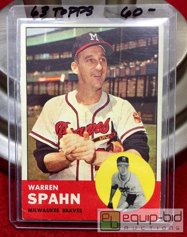 lot 1013 image: 1963&nbspTOPPS&nbspWARREN SPAHN&nbspBOOK V...