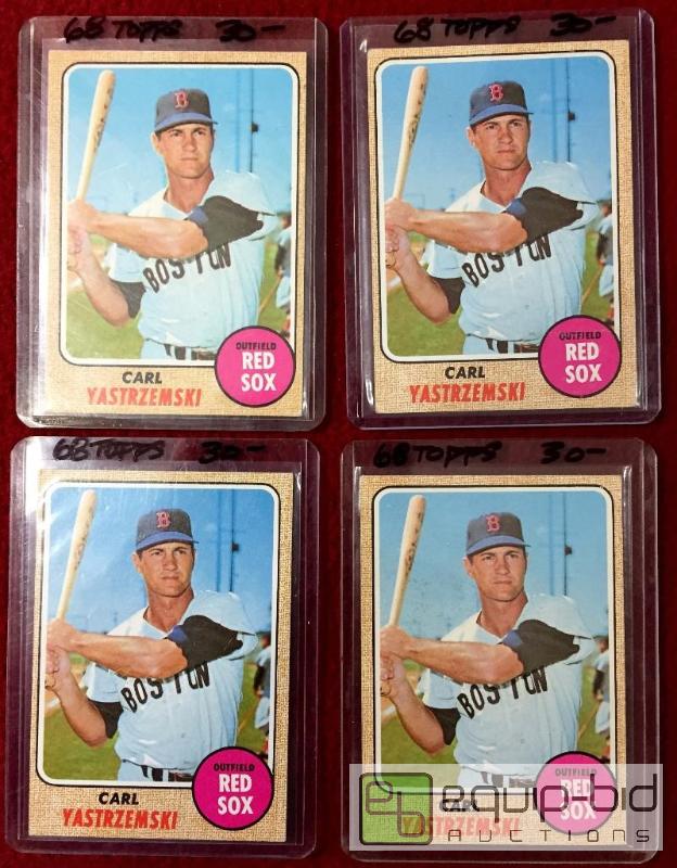 lot 1019 image: (4) 1968 CARL YASTRZEMSKI&nbspBOOK VALUE $12...