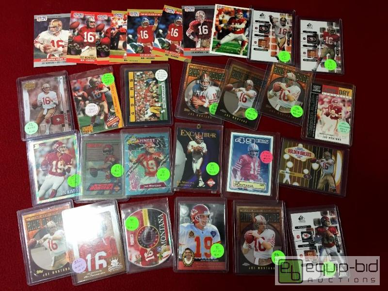 lot 1028 image: JOE MONTANA 29 CARD LOT FILLED WITH PREMIUMS...