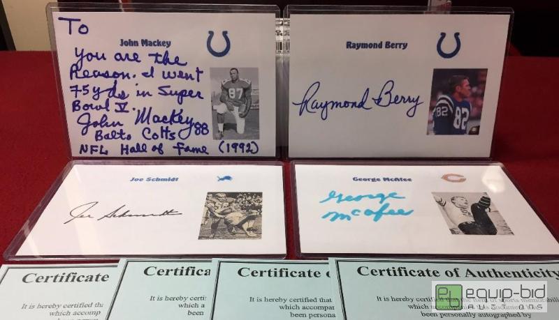 lot 1035 image: 4 NFL HALL OF FAME AUTOGRAPHS  AUTHENTIC AUTO...