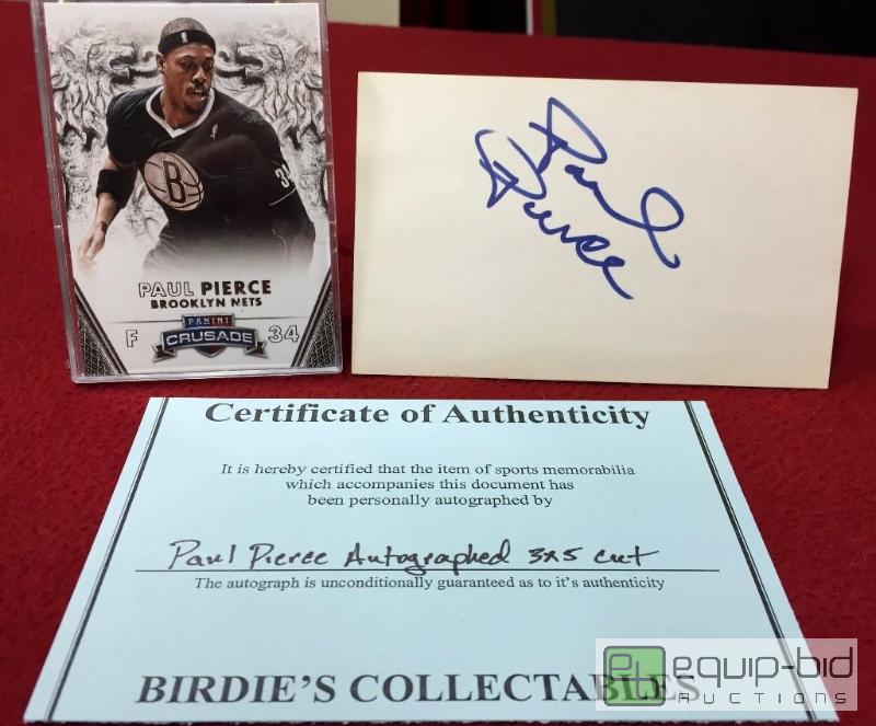 lot 1043 image: AUTOGRAPHED PAUL PIERCE KANSAS JAYHAWKS AND N...
