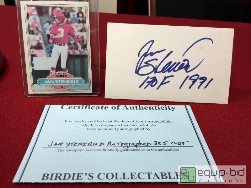 lot 1044 image: JAN STENERUD KANSAS CITY CHIEFS LEGEND AUTHE...