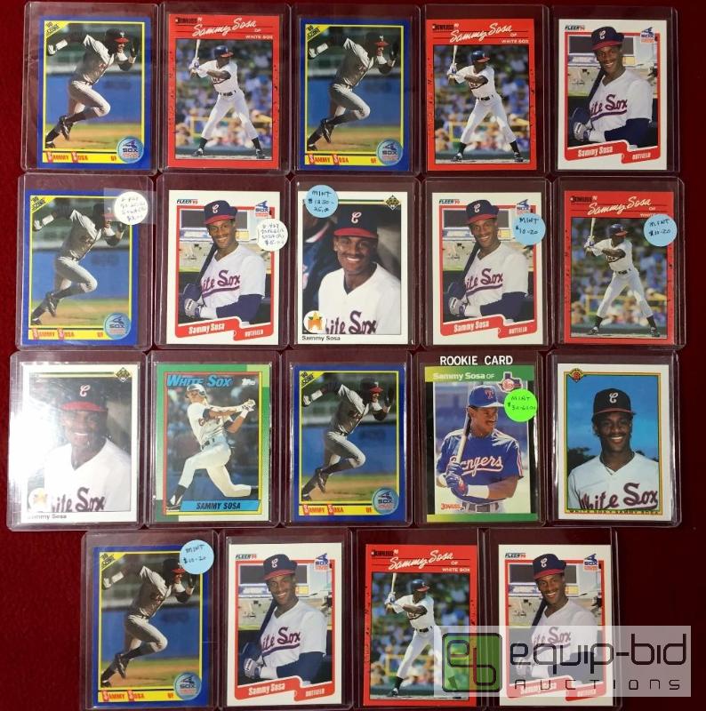 lot 1050 image: (145) SAMMY SOSA BASEBALL CARD LOT INCLUDING ...