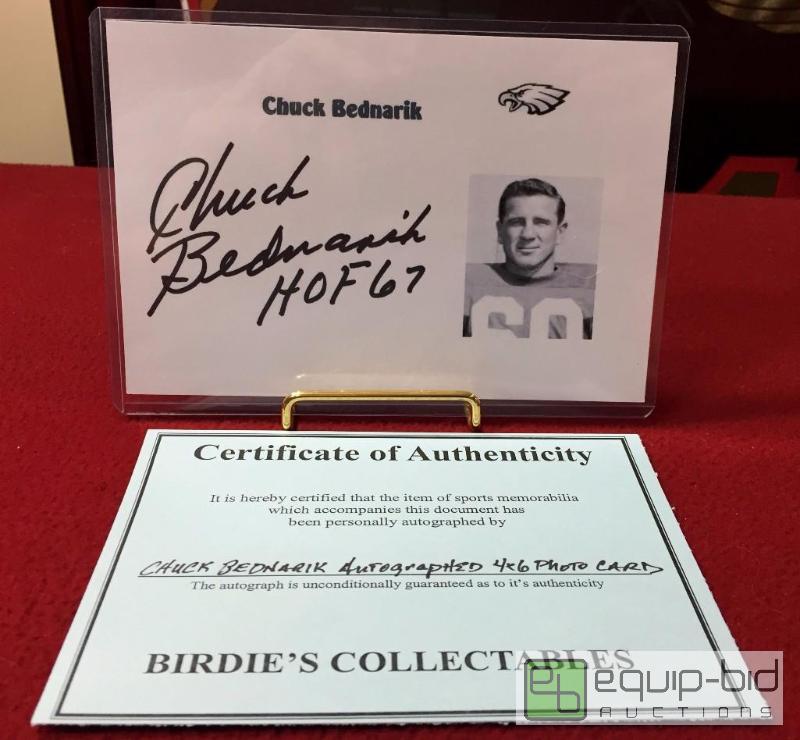 lot 1052 image: CHUCK BEDNARIK FOOTBALL HALL OF FAME LEGEND ...