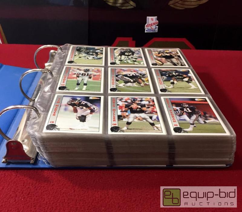 lot 1054 image: 1992 PACIFIC FOOTBALL CARD SET IN PAGES AND B...