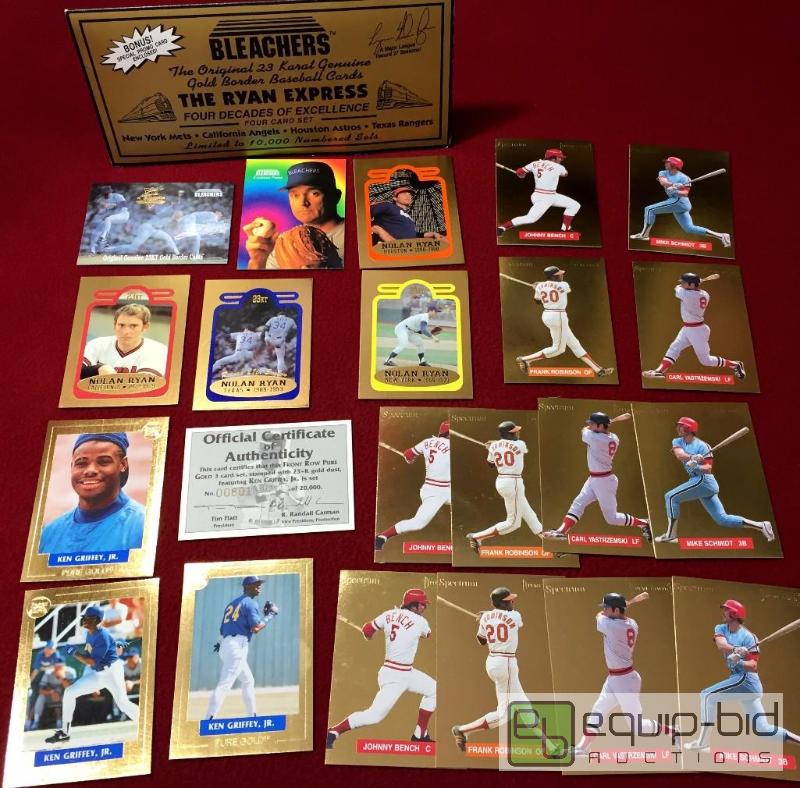 lot 1077 image: (5) 23 KT. GOLD CARD SETS - RYAN GRIFFEY JR H...