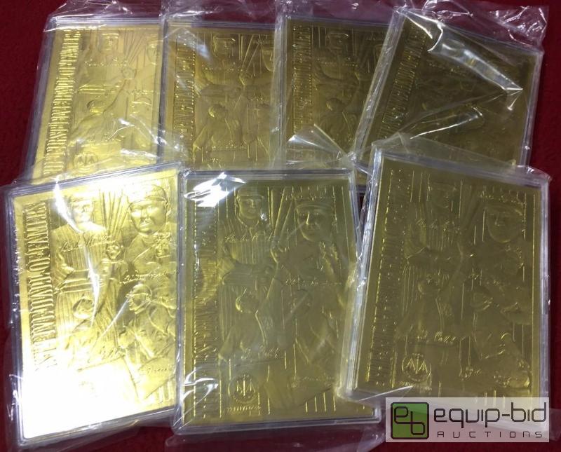 lot 1079 image: LOT OF 7 MOST AMAZING 23 KARAT GOLD CARDS EVE...