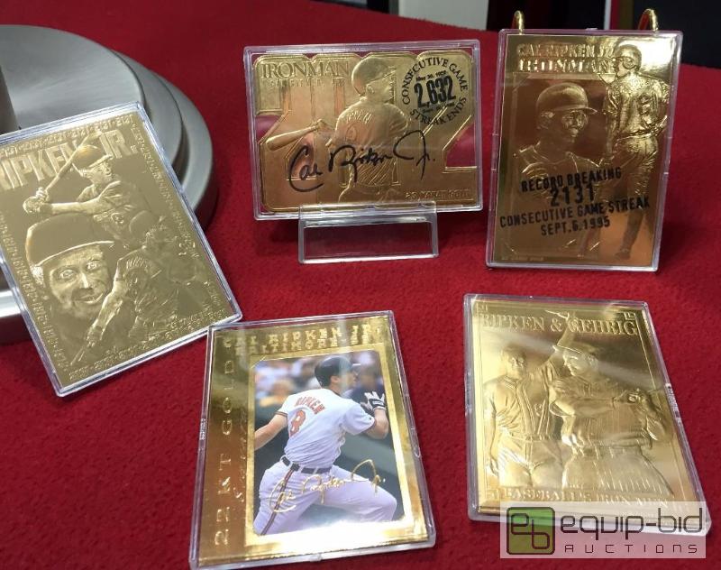 lot 1080 image: LOT OF 5 CAL RIPKEN 23 KT. GOLD CARDS  EACH O...