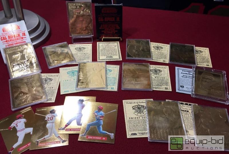 lot 1084 image: LOT OF 15&nbspHALL OF FAMER 23 KT. GOLD CARD...
