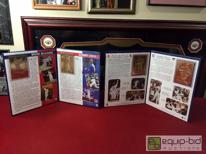 lot 1085 image: (2) DANBURY MINT 23 KT GOLD SETS MARK MCGWIRE...
