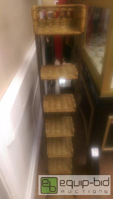 lot 114 image: Tiered Wicker Shelf...