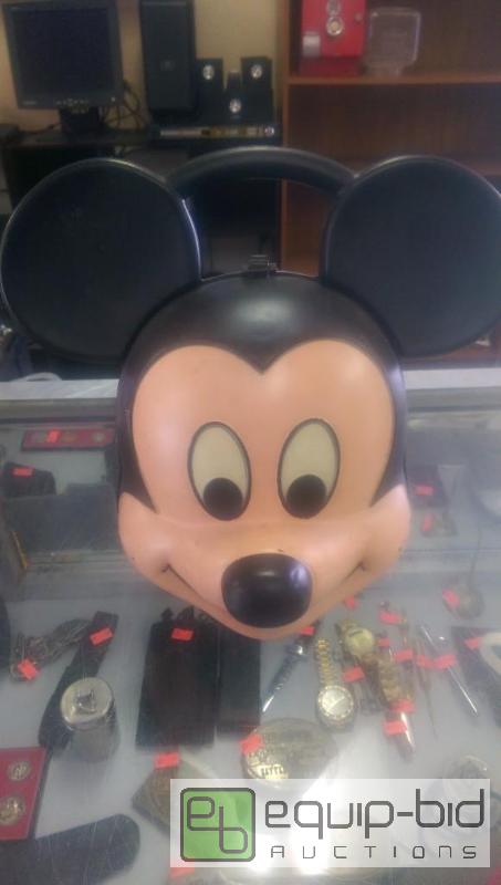 lot 211 image: Vintage Mickey Mouse Lunch Box with Thermos...