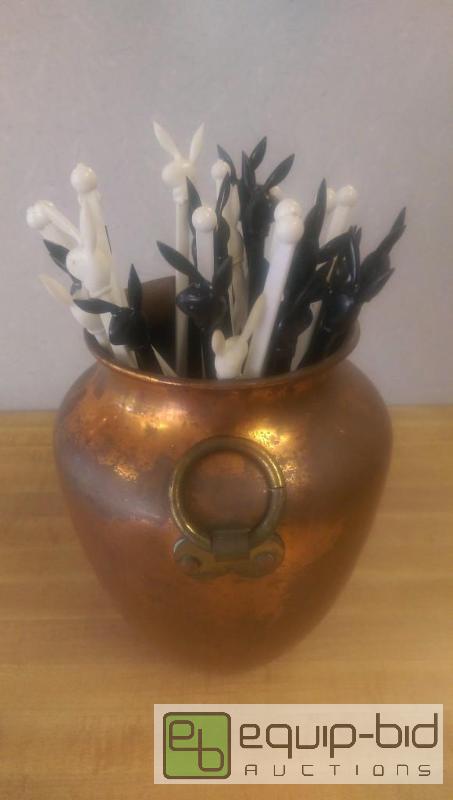 lot 239 image: Playboy Stir Sticks plus copper vase...