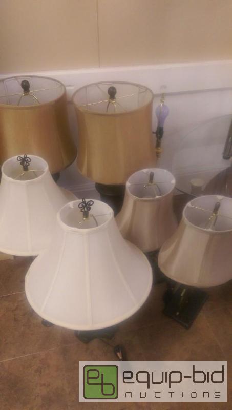 lot 292 image: 3 Pairs of Lamps with Shades...