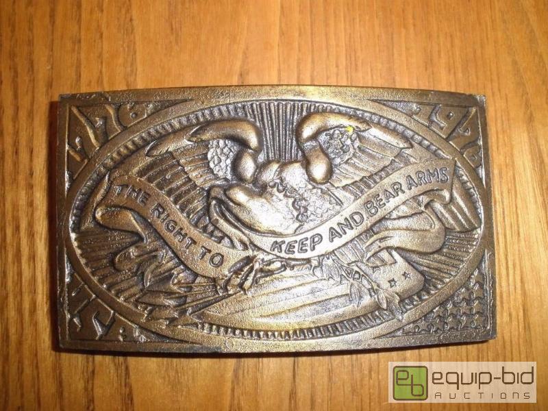 lot 69 image: The Right to Keep and Bear Arms Belt Buckle 1...