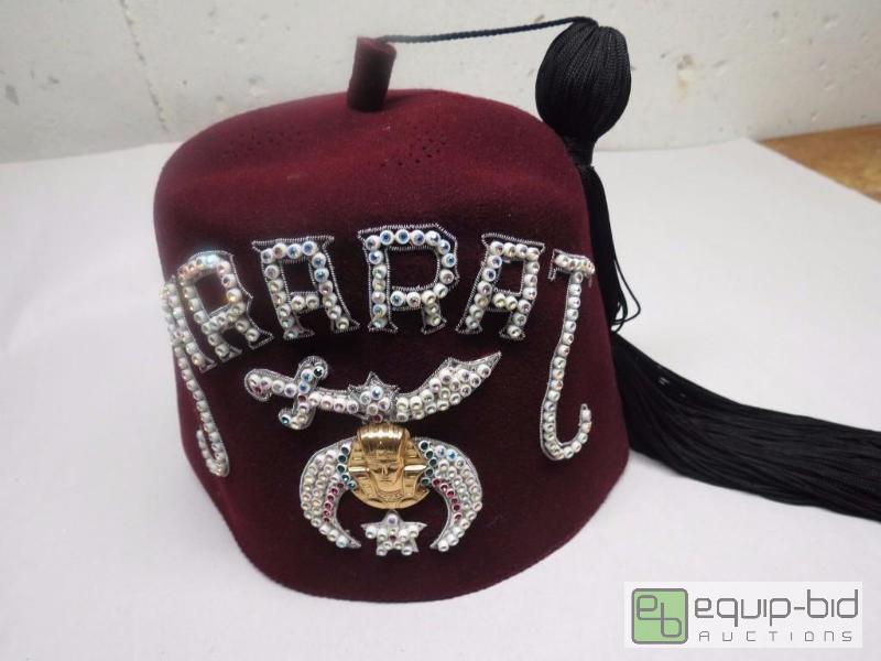 lot 79 image: ARARAT SHRINE FELT JEWELED FEZ with Tassel &n...