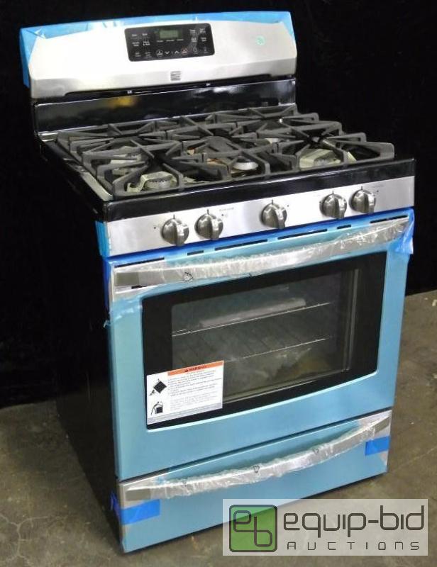 lot 1006 image: Kenmore stainless gas 5 burner range with oven