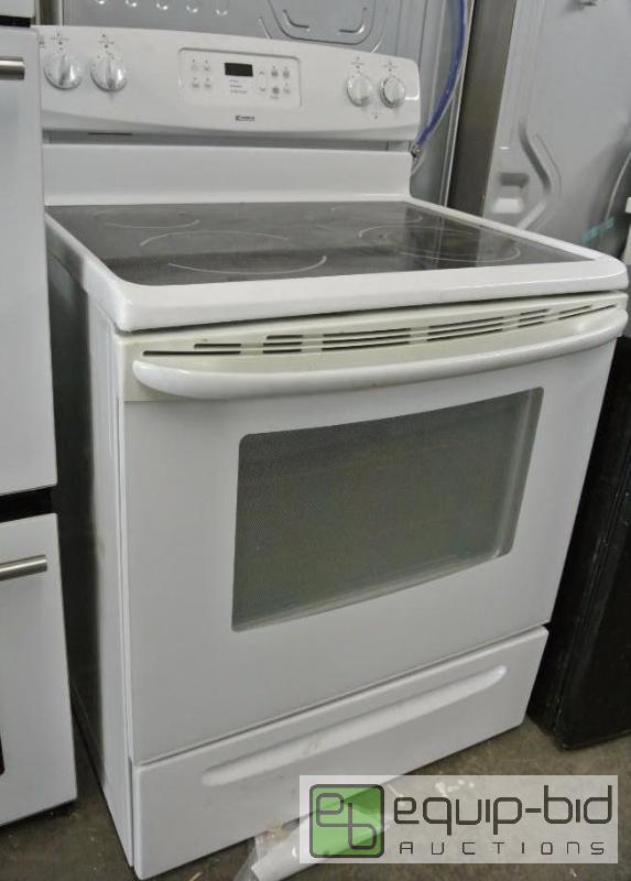 lot 3777 image: Kenmore Four Burner Glass Top Electric Range and Oven