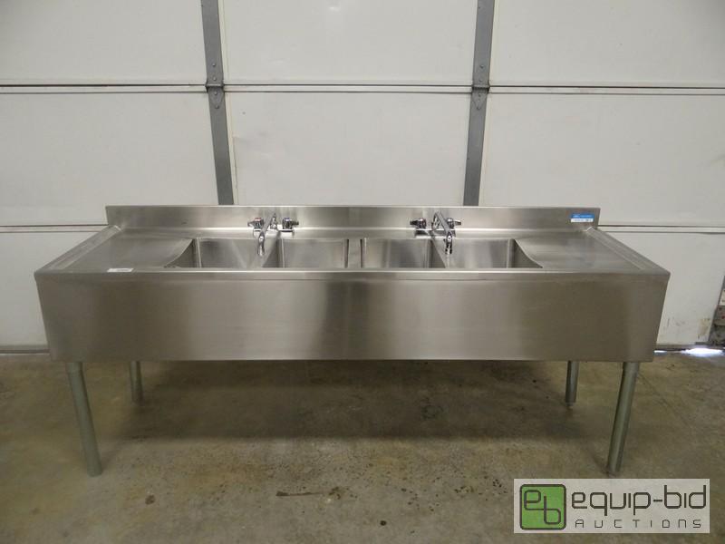 lot 741 image: New Stainless Steel 4 Well Bar Sink