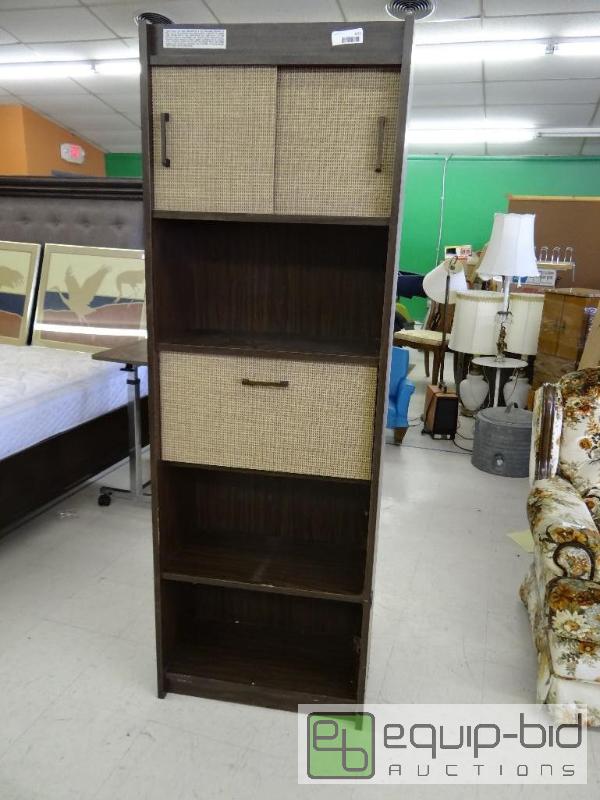 lot 2093 image: Bookshelf with 2 doors and pull down desk....