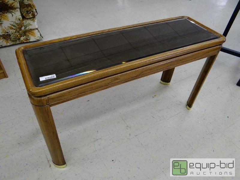 lot 2103 image: Sofa table with mirror top....
