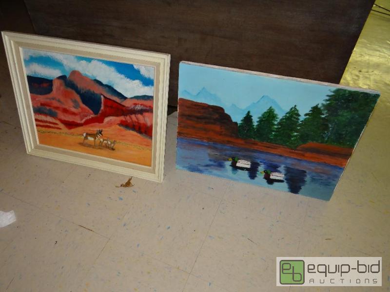 lot 2115 image: 4 pc oil on canvas....
