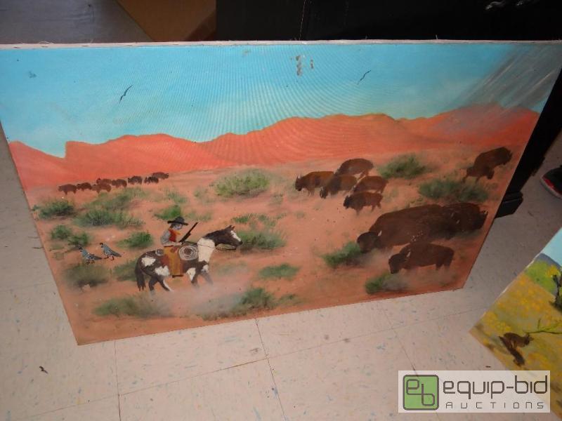 lot 2120 image: 8 pc lot of oil on canvas art....