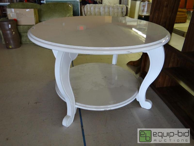 lot 2165 image: Large heavy round store display tables.  Thes...