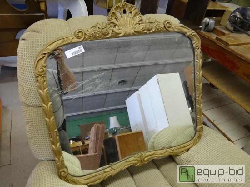 lot 2213 image: Antique wood framed mirror.&nbsp...