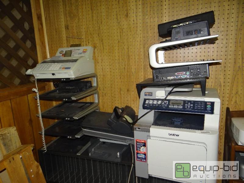 lot 2221 image: Brother printer, fax machine and several lap ...