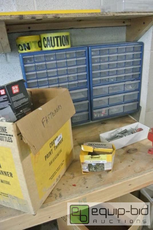 lot 591 image: Large Lot of Screws, Bolts and Plastic Parts Organizer