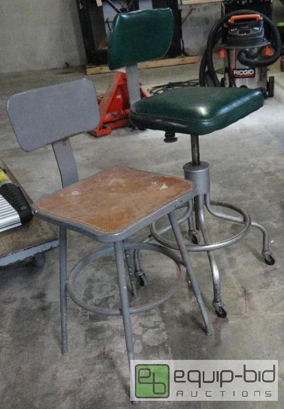 lot 9019 image: Lot of Two Work Shop Chairs