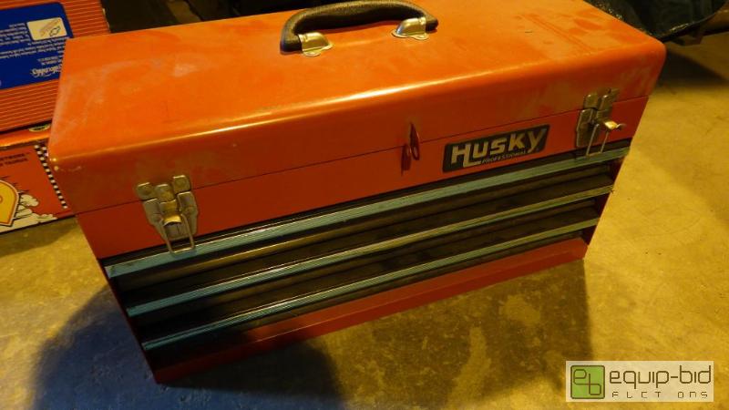 lot 503 image: 3 Drawer Metal Husky Tool Box