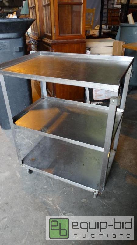 lot 596 image: 3 tier Stainless Cart On casters