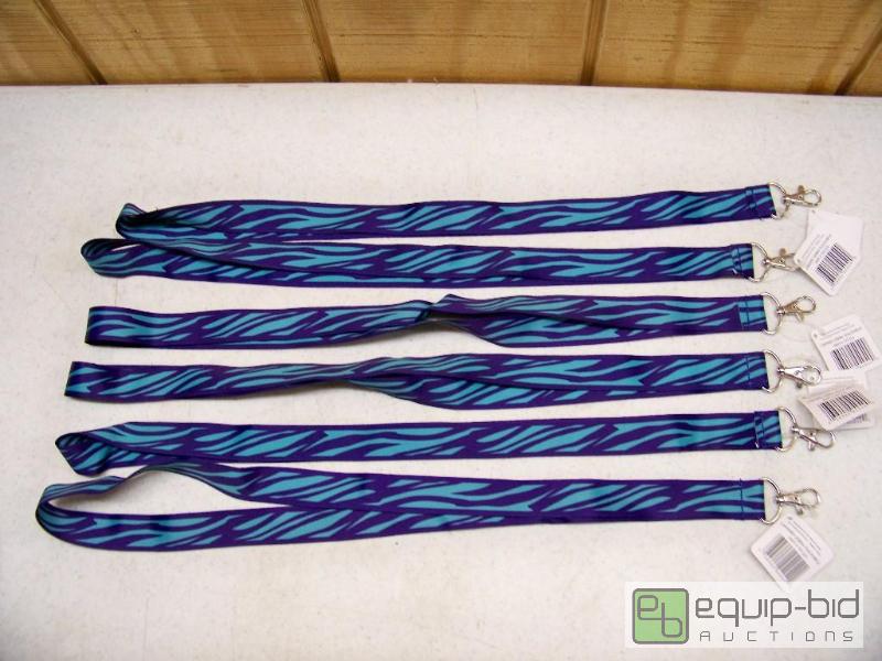 lot 1010 image: 6 New TealPurple Zebra Lanyards