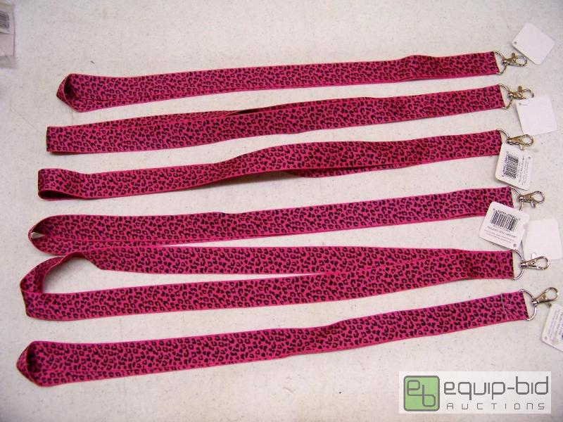 lot 1017 image: 6 New Pink Cheetah Lanyards