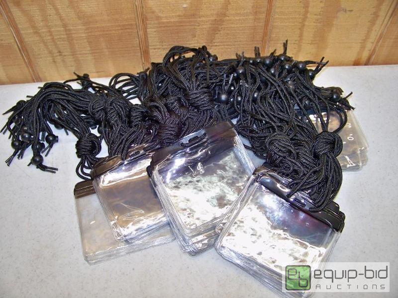 lot 1045 image: Case of 100 Plastic Badge Holders on Adjustable Lanyard