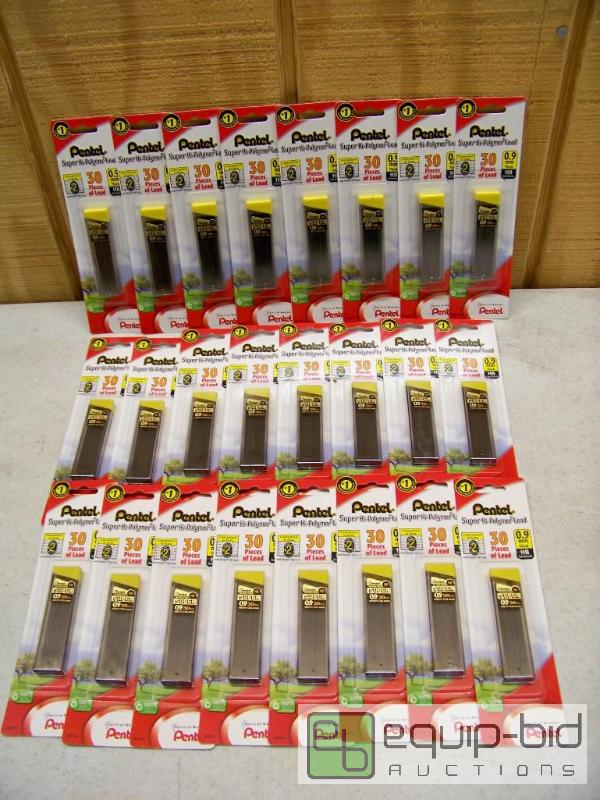 lot 1051 image: 24 Packages Pentel Super Hi Polymer Lead 0.9mm