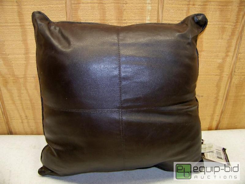 lot 1057 image: Pair of Kennedy Home Collection Leather Look Decorative Pillows