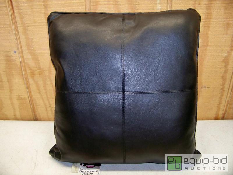 lot 1061 image: 3 Kennedy Home Collection Leather Look Decorative Pillows