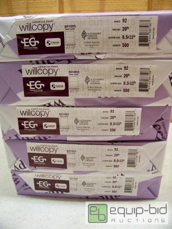 lot 1275 image: 5 Reams Willcopy 8.5 x 11 Copy Paper