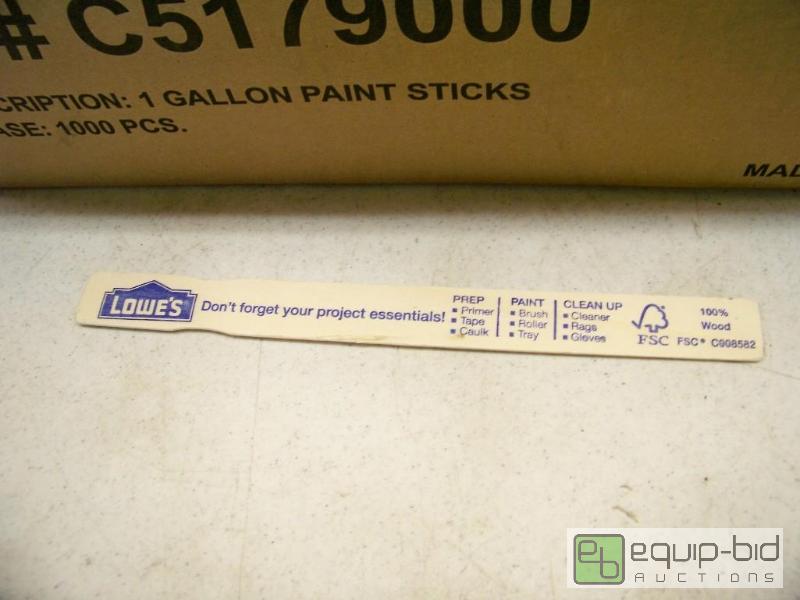 lot 1327 image: Case of 1000 Gallon Paint Stir Sticks