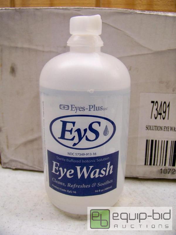 lot 1328 image: Case of 12 EyS Eyes-Plus Eyewash Solution