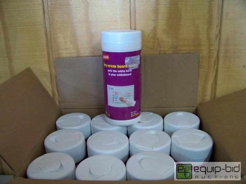 lot 1351 image: Case of 12 Staples Dry Erase Board Wipes