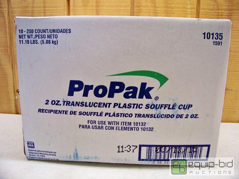 lot 1368 image: Case of 2500 ProPak 2 ounce Translucent Plastic Souffle Cups