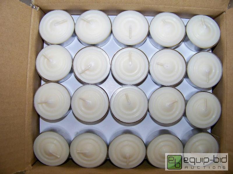 lot 1395 image: Case of 8 Boxes of 100 Unscented Tea Light Candles