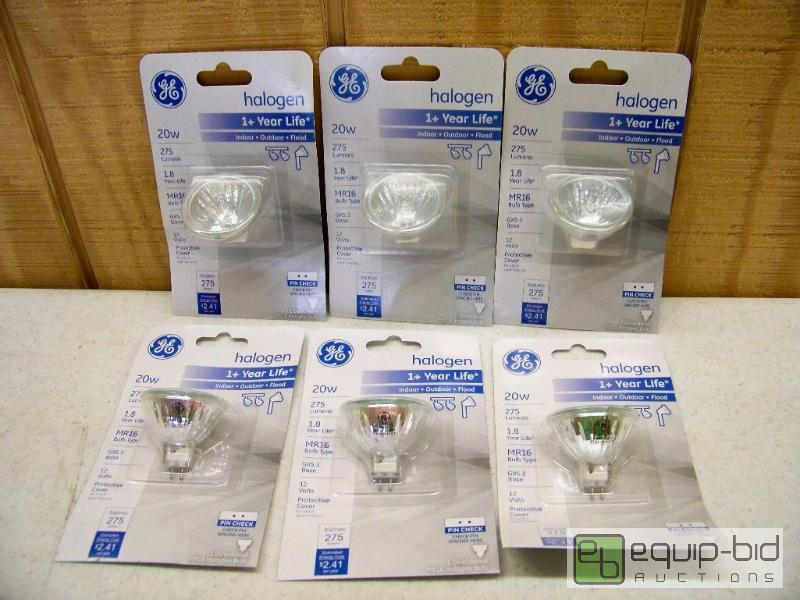 lot 1399 image: 6 GE Halogen 20W Indoor Outdoor Flood Bulbs