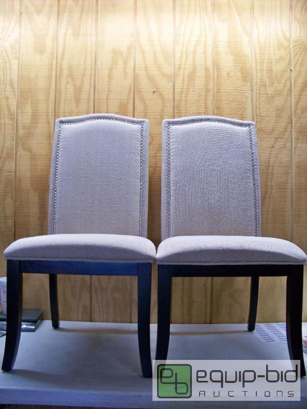 lot 1410 image: 2 Upholstered Dining Chairs