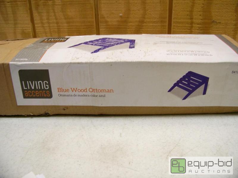 lot 1417 image: Living Accents Blue Wood Ottoman for Adirondack Chair