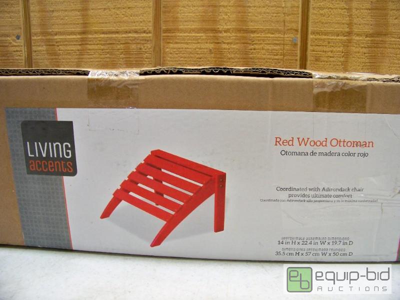 lot 1420 image: Living Accents Red Wood Ottoman for Adirondack Chair